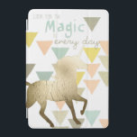 Look for the Magic Everyday Gold Unicorn iPad Mini Cover<br><div class="desc">June Erica Vess is a contemporary artist that loves to use lines, patterns and vibrant colors in her paintings. This fun, girly print featuring a gold unicorn silhouette and a motivational quote has been officially licensed by World Art Group. The cute, colorful pattern, shimmering unicorn and inspirational quote “You are...</div>