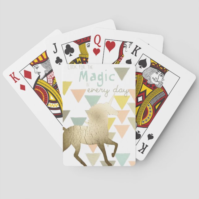 Look for the Magic Everyday Gold Unicorn Poker Cards (Back)