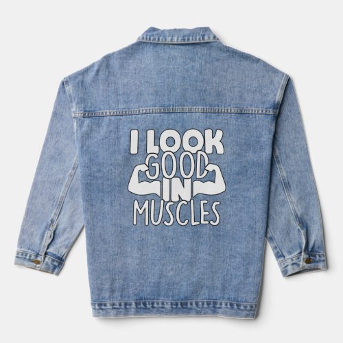 look good muscles Weight Lifting Body Building Gym Denim Jacket