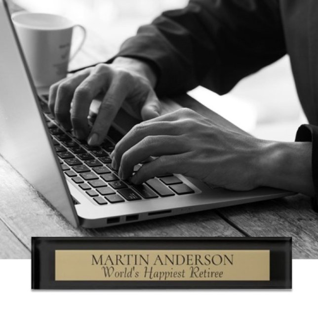 LOOK! Happiest Retiree name plate. Great gift! Des Desk Name Plate (Creator Uploaded)