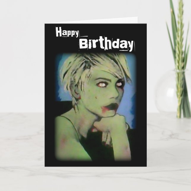 'Look Her in the Eyes' on a Birthday Card (Front)