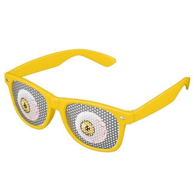 LOOK in the yellow eyeball without a blink Retro Sunglasses (Angled)