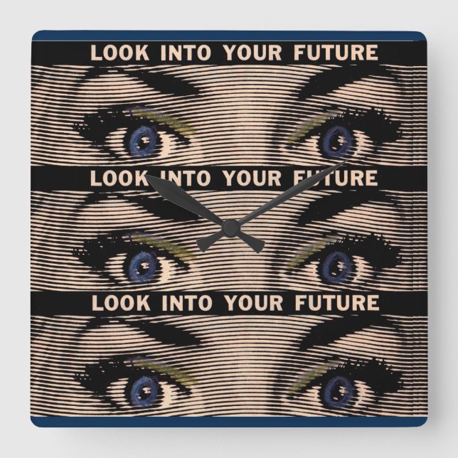 Look into your future square wall clock (Front)