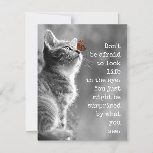 Look Life In the Eye Cute Motivational Quote Card