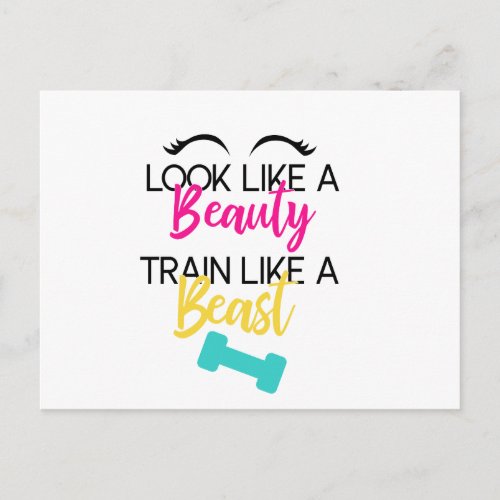 Look Like a Beauty Train Like a Beast Postcard