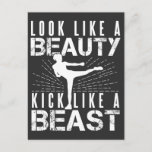Look Like Beauty Kick Like Beast Women Kickboxing Postcard