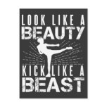 Look Like Beauty Kick Like Beast Women Kickboxing Postcard Look Like Beauty Kick Like Beast Women Kickboxing Postcard