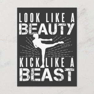 Look Like Beauty Kick Like Beast Women Kickboxing Postcard