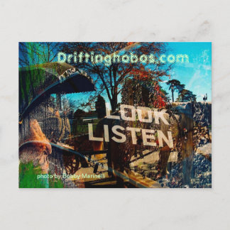 look listen post card