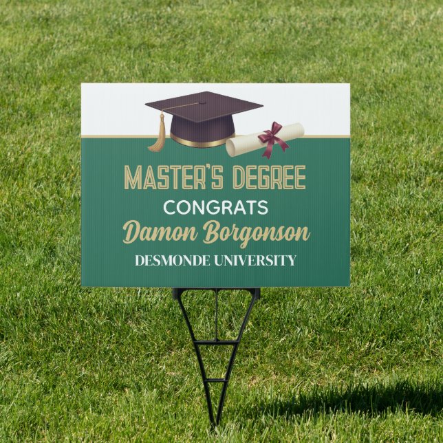 Look! Master's Degree Congrats! CUSTOM yard Sign (Insitu)