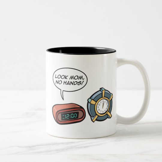 Look Mom, No Hands! Two-Tone Coffee Mug