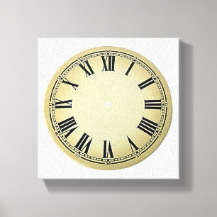 Look No Hands Clock Face Wrapped Canvas Print