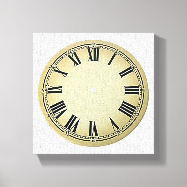 Look No Hands Clock Face Wrapped Canvas Print (Front)