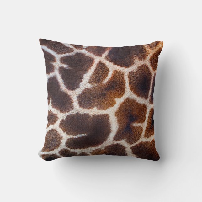Look of Africa Giraffe Skin Effect Throw Pillow (Front)