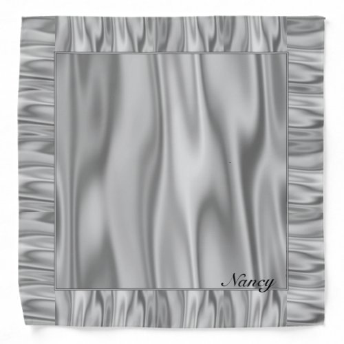 Look of Elegant Silver_gray Satin Fabric  Ruffles Bandana