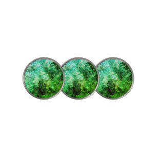 Look of Layered Green Crystals Golf Ball Marker
