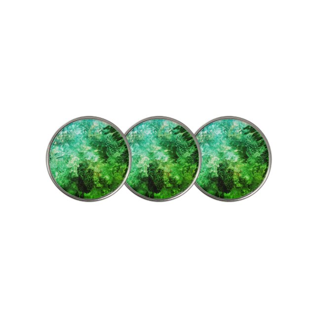 Look of Layered Green Crystals Golf Ball Marker (3 Up)