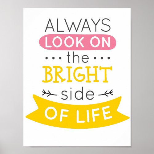 Look on the Bright side of life inspirational Poster