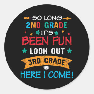 Look Out 3rd Grade Here I Come Back To School Kids Classic Round Sticker