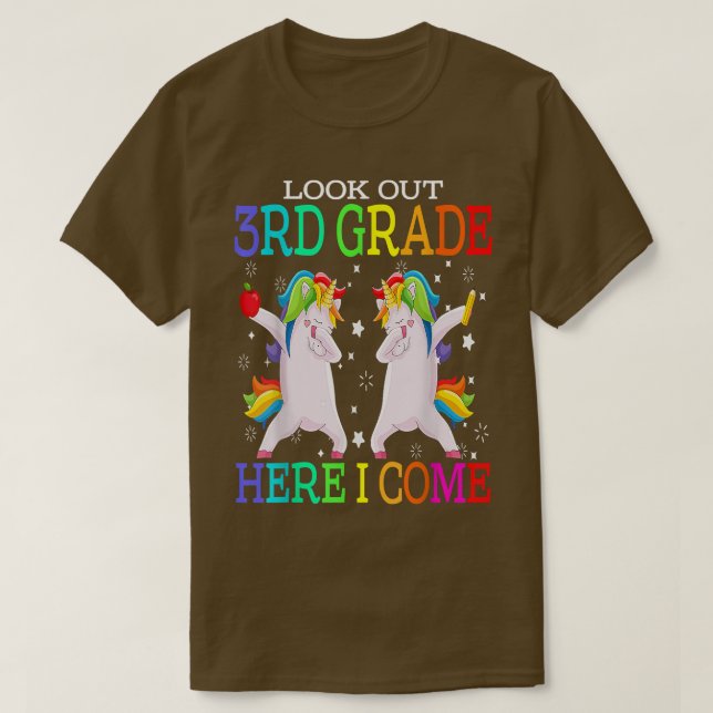 Look Out 3rd Grade Here I Come Dabbing Unicorn  T-Shirt (Design Front)