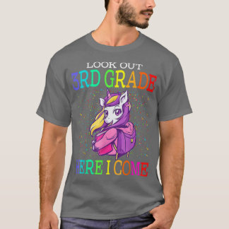 Look Out 3rd Grade Here I Come Unicorn back to sch T-Shirt