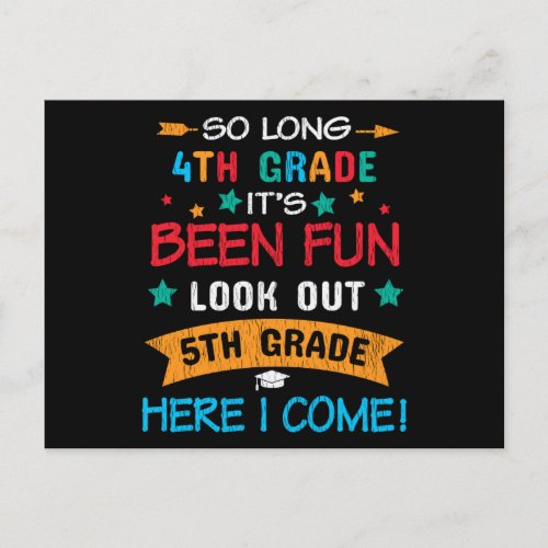 Look Out 5th Grade Here I Come Back To School Kids Postcard