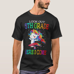 Look Out 5th Grade Here I Come Cute Unicorn Balle T-Shirt