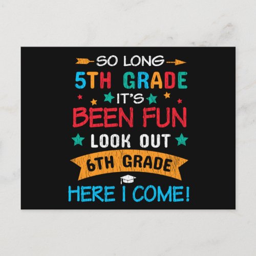 Look Out 6th Grade Here I Come Back To School Kids Postcard