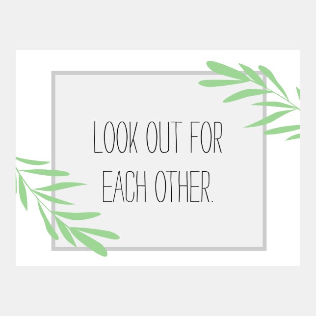 Look Out For Each Other Postcard Template (Front)