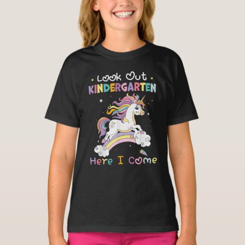 Look Out Kindergarten Here I Come Unicorn T_Shirt