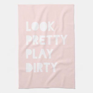 Look Pretty Funny Slogan Blush Pink Towel