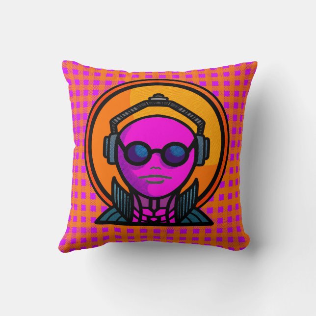 Look See in Shades Throw Pillow (Back)