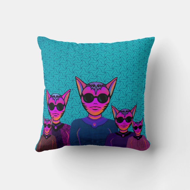 Look See in Shades Throw Pillow (Back)