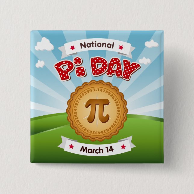 Look Sharp on Pi Day Button (Front)