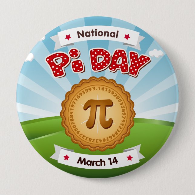 Look Sharp on Pi Day Button (Front)