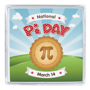Look Sharp on Pi Day Silver Finish Lapel Pin