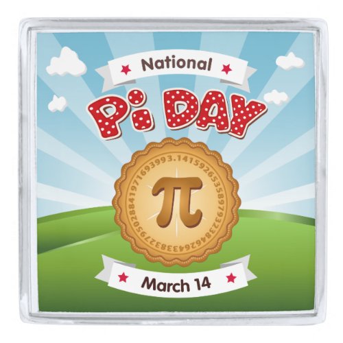 Look Sharp on Pi Day Silver Finish Lapel Pin