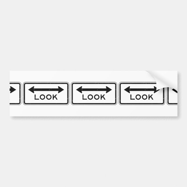 Look Sign Bumper Sticker (Front)