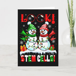 Look! Stem Cells Xmas Snow Couple Snowmen Science  Card