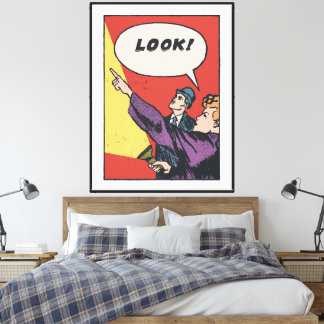 LOOK! The Thing in the Sky • Golden Era Comic Art Canvas Print