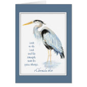 Look to the Lord Bible Inspirational Quote Heron (Front)