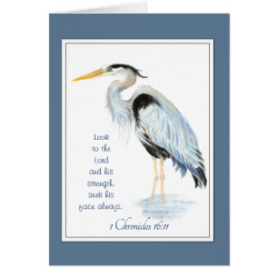 Look to the Lord Bible Inspirational Quote Heron Cards