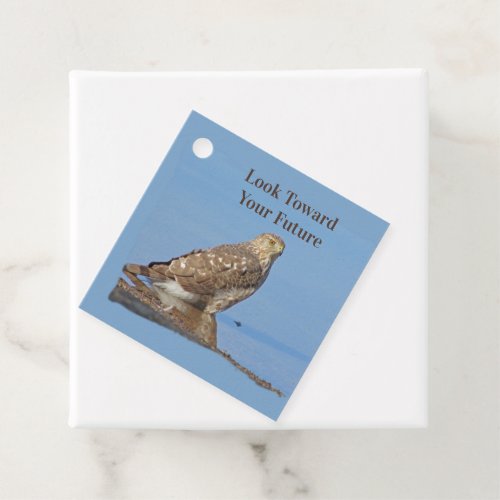 Look Toward Future Wild Raptor Bird Hawk Graduate Favor Tags