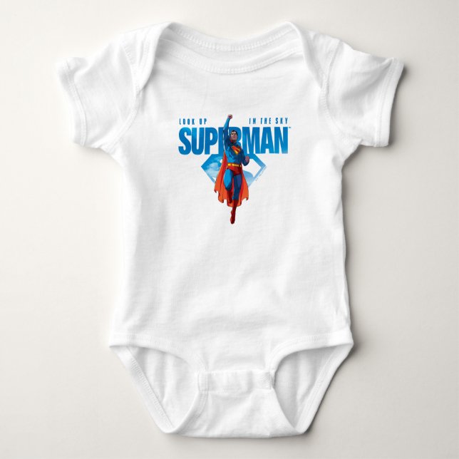 Look Up It’s Superman Baby Bodysuit (Front)