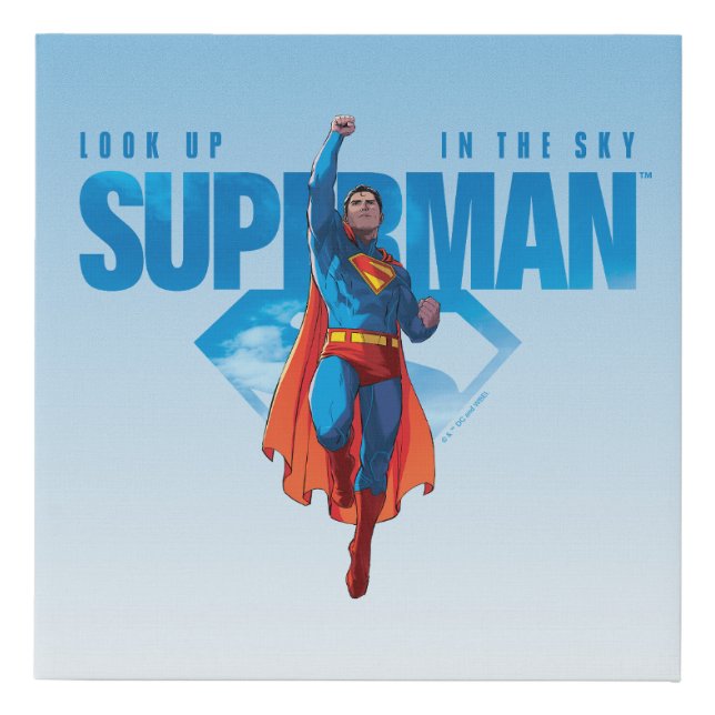 Look Up It’s Superman Faux Canvas Print (Front)