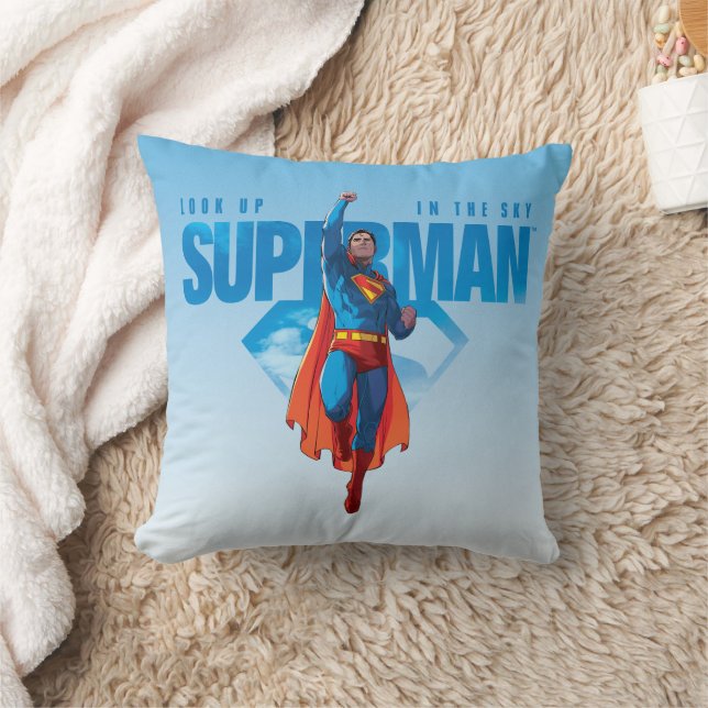 Look Up It’s Superman Throw Pillow (Blanket)