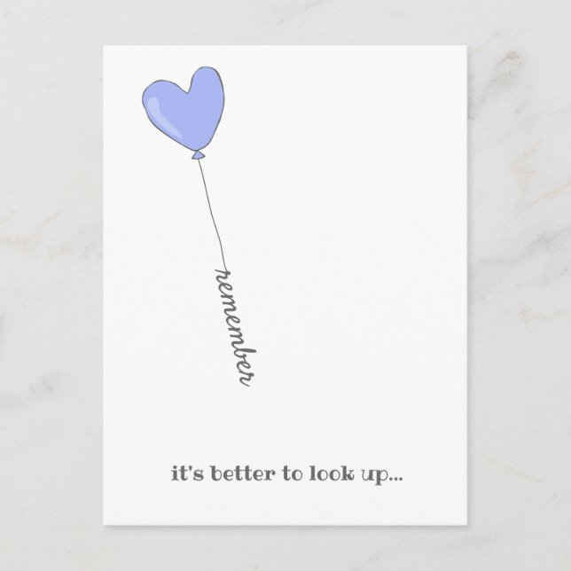 Look up! - Lilac Balloon with Motivational Quote Postcard (Front)