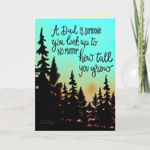 Look Up To Dad Fatherâs Day Trees Inspirivity Card