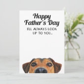 Look Up To You Funny Father's Day Card From Dog (Standing Front)