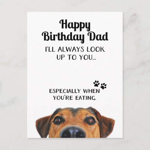 Look Up To You Funny Happy Birthday Dad Postcard